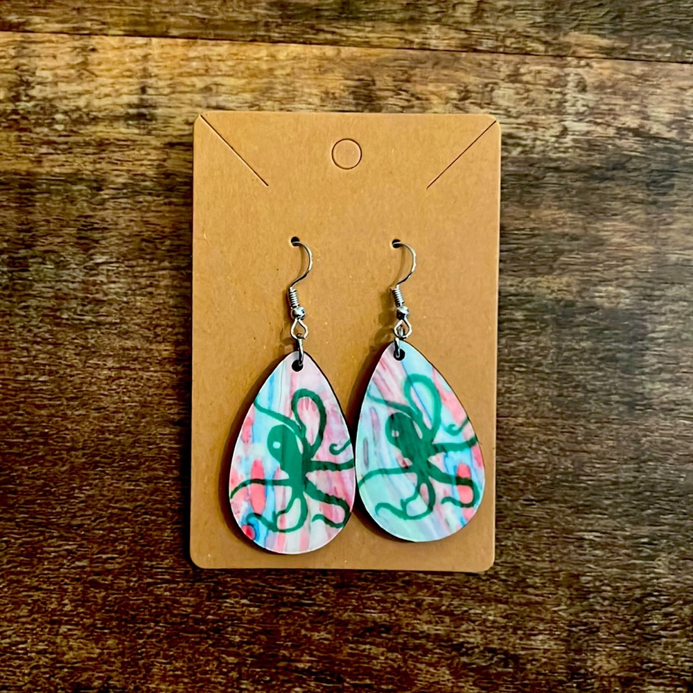 Boutique Style Octopus tie dye earrings